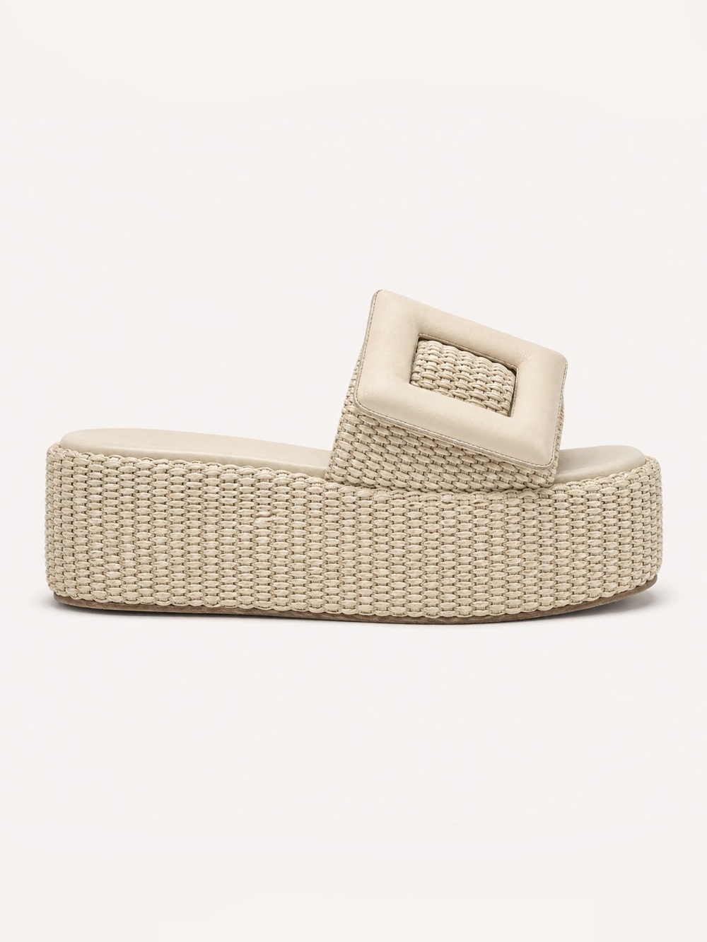 BOYY Puffy Platform Raffia Sandals Caramel Beige EU 40 Made in Italy
